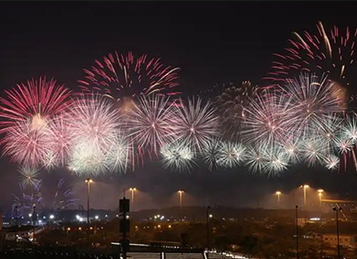 抚远市焰火晚会